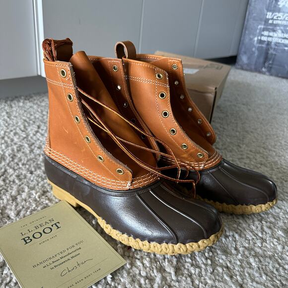 Women's L.L.Bean Boots, 8", Color:Tan/Bean Boot Brown/Gum, Size 7.5M(B), NWT - Picture 4 of 6